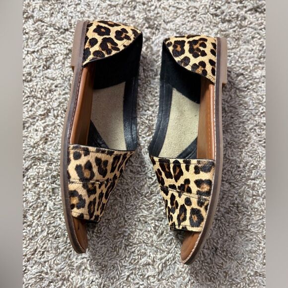 Crown Vintage Leopard Calf Hair Slide on Flats - Picture 2 of 6